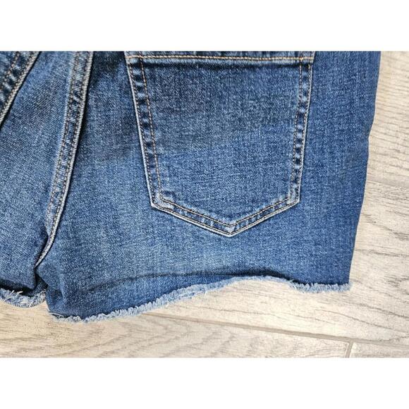 Women's Old Navy Blue Denim Jeans Shorts Size 4 OG High Rise Cut Off Distressed - Picture 12 of 12